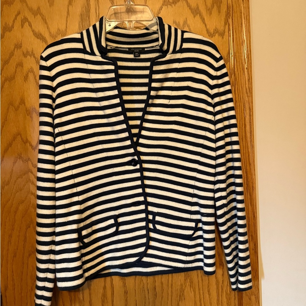 Like new Striped Women's Ann Taylor knit blazer size medium petite